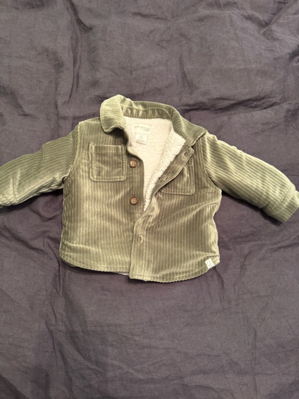 Cozy Velvet Baby Jacket - Sage Green
We planet 9 months
Great for spring or fall